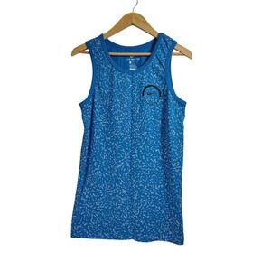 Nike Mens Blue All Over Print Dri Fit Athletic Tank Top Size S